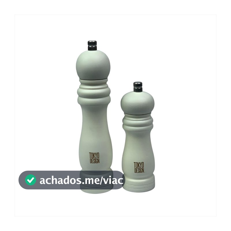 Kit 2 Moedores Temperos Condimentos Triturador Madeira Ajustável Sal Grosso Pimenta Cozinha