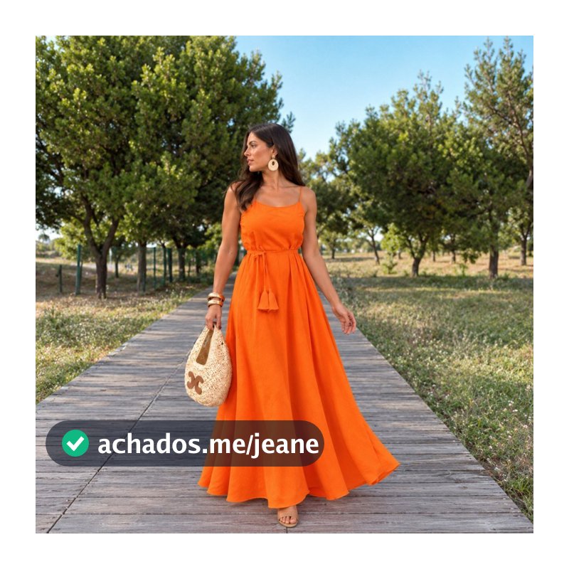 Vestido Longo Feminino de Alcinha com Cinto e Bolsos Casual Verão Soltinho