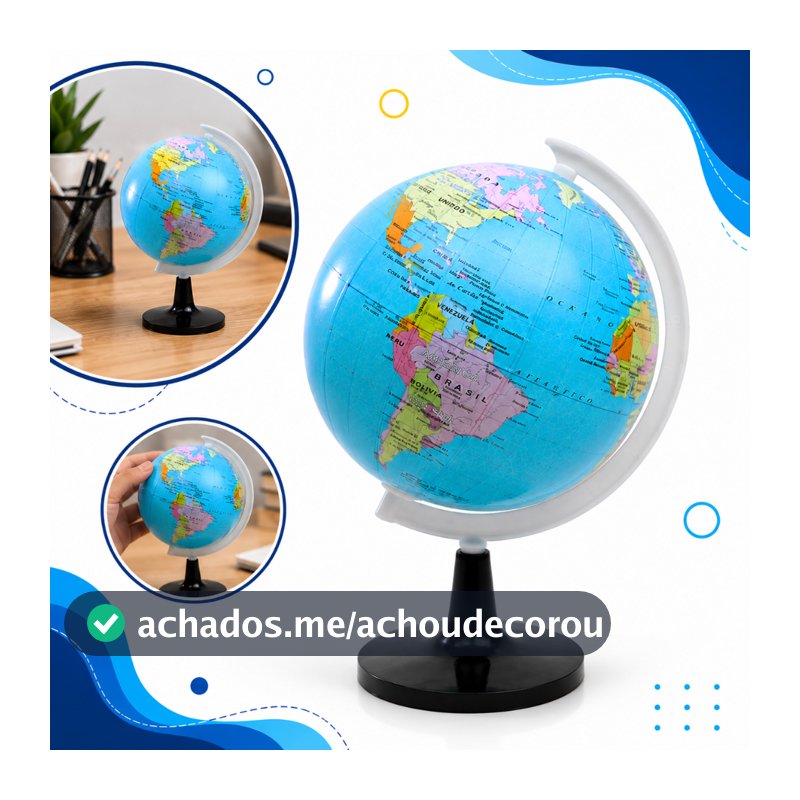 Globo Terrestre De Mesa Mapa Mundi Giratório Enfeite De Mesa Prateleira Estudos Pequeno 9cm