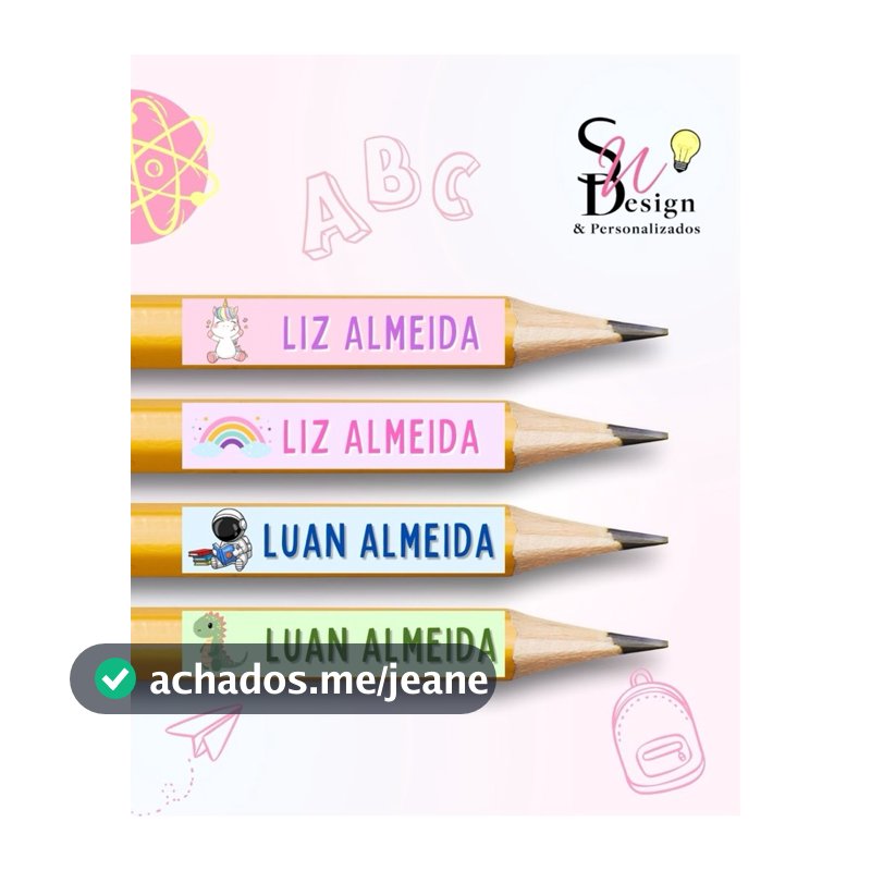 90 Etiquetas Escolares Personalizadas - Vinil resistente a água