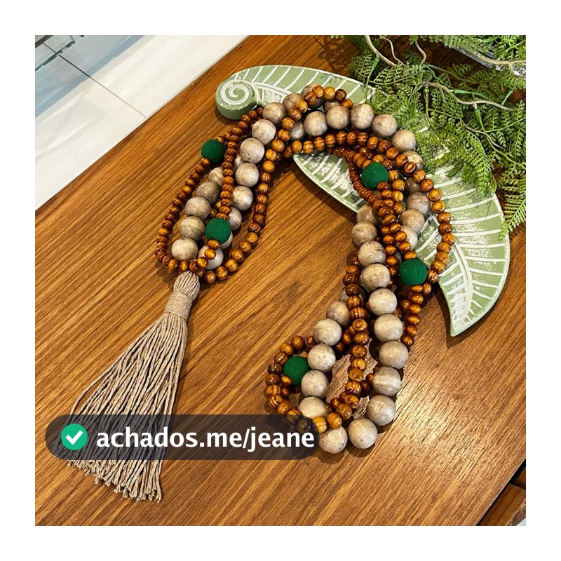 Colar de Mesa verde decorativo madeira grosso decoração sala de luxo