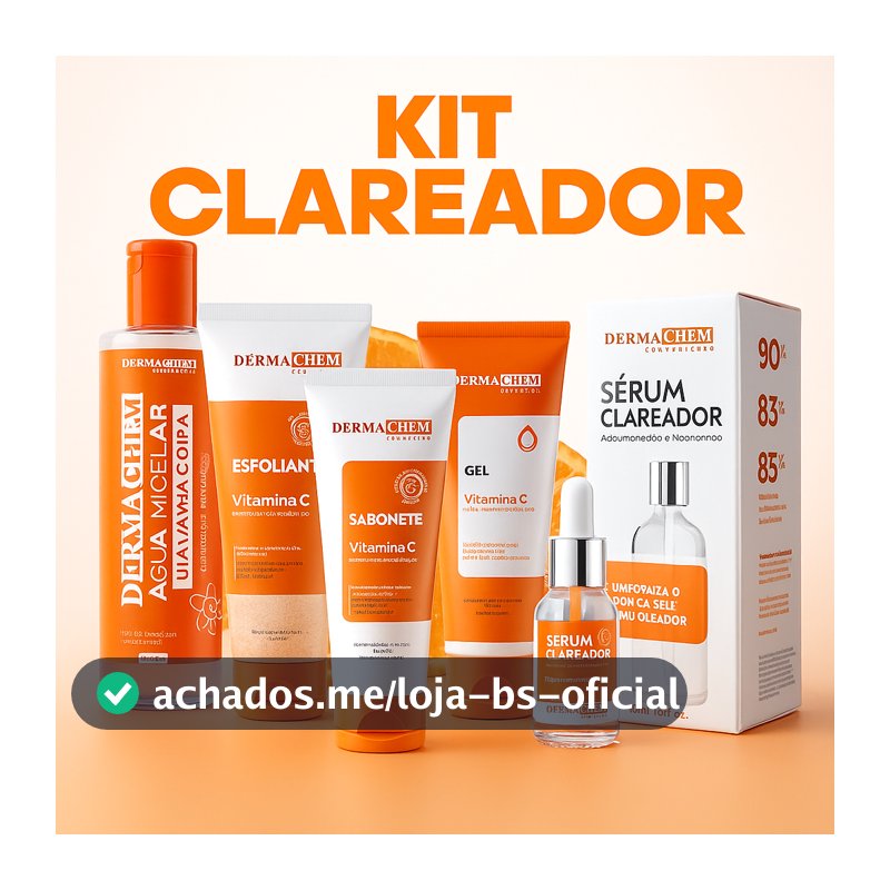 Kit Skin Care Clareador Facial Completo Vitamina C para Manchas, Melasma e Anti-idade