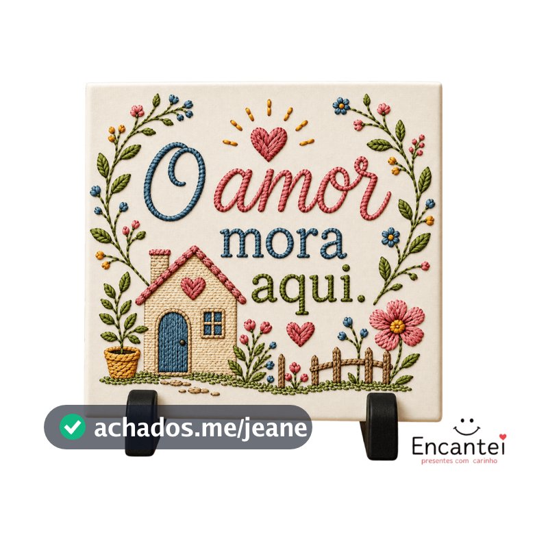 Azulejo Decorativo 20x20 cm com suporte | Decoração Afetiva | Presente criativo