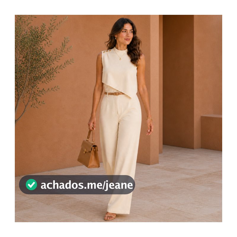 Conjunto Feminino Alfaiataria Blusa Assimétrica Capa e Calça Reta Premium Moda Evangélica Social Casamento Ref 25140