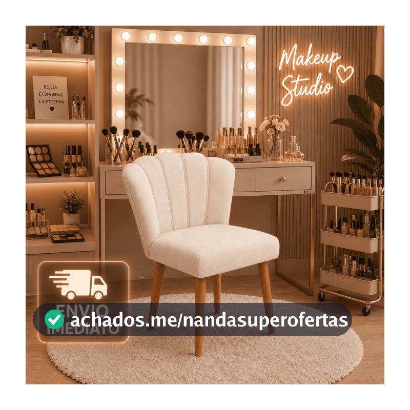Cadeira Poltrona para Manicure Salão de Beleza Penteadeira de Quarto Pétala