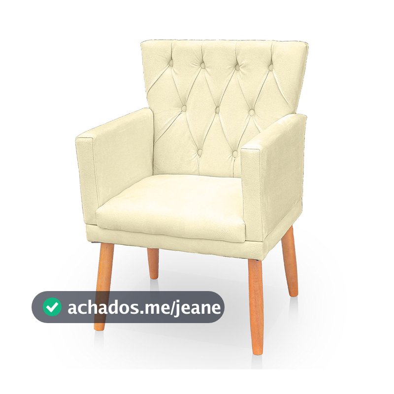 Poltrona Capitonê Clássica Confortável para Sala e Quarto Ana Suede
