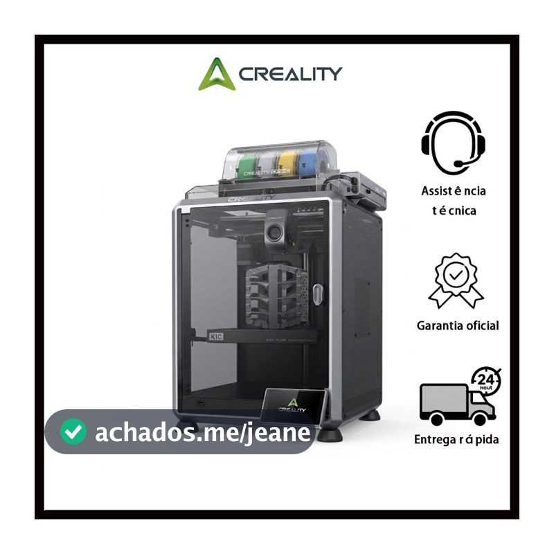 Creality K1C Combo 2025 NOVO impressora 3d adaptação CFS-C 100-240V ≤600 mm/s Apoio à AMS Oficial