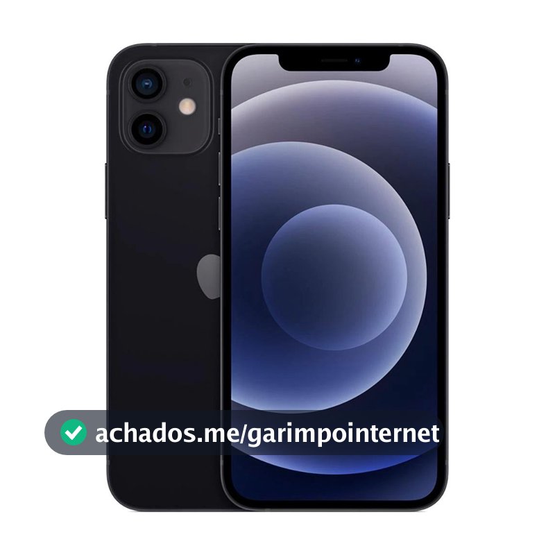 Usado: iPhone 12 64GB Preto Bom - bateria 70% - Trocafy - Apple