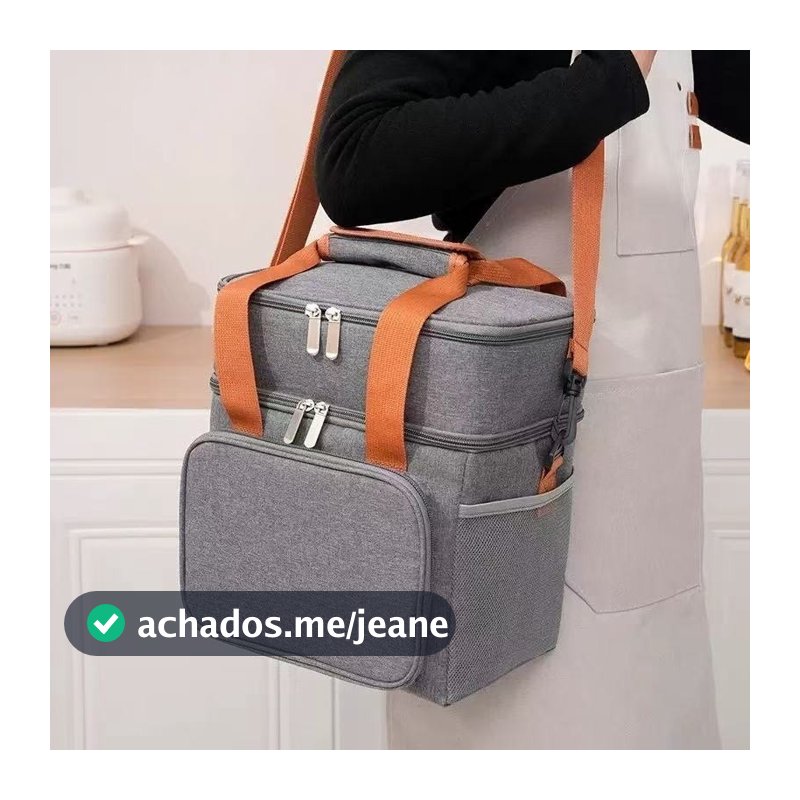 Bolsa Térmica 2 Compartimentos Com Alça De Mão E Lateral Isolamento Térmico Eficiente