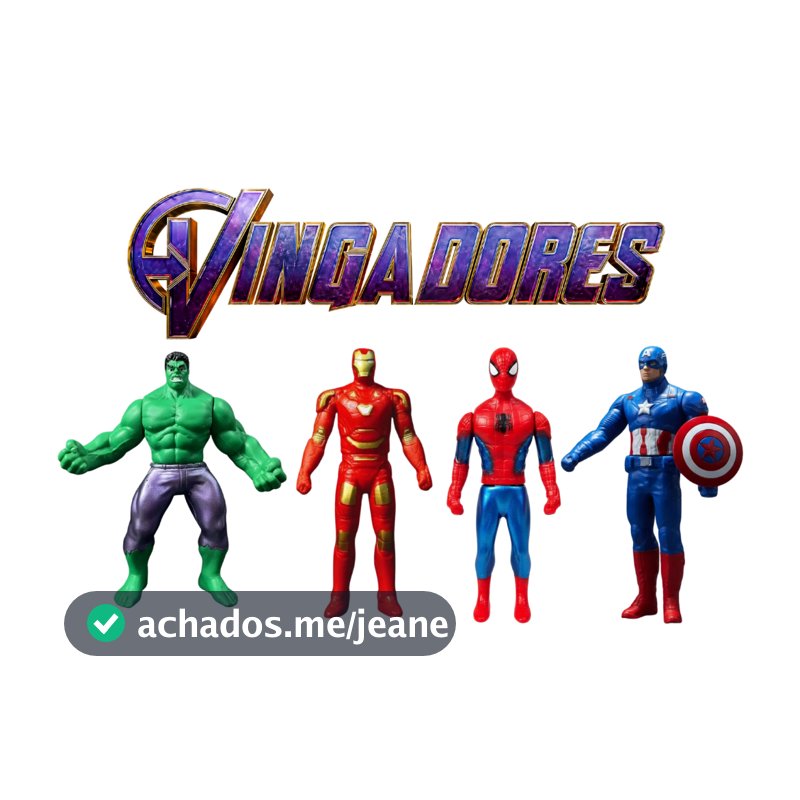 Kit 4 Bonecos Vingadores Super Heróis Marvel Brinquedo