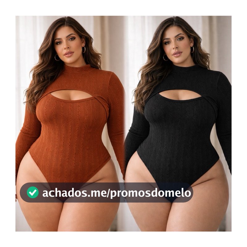 Body feminino plus size inverno manga longa gola alta decote bubble canelado elegante confortável
