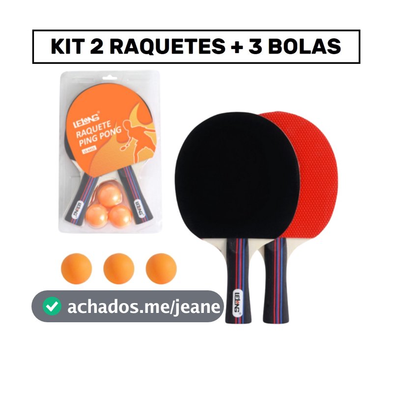 Kit 2 Raquetes Ping Pong Tênis De Mesa Profissional + 3 Bolas