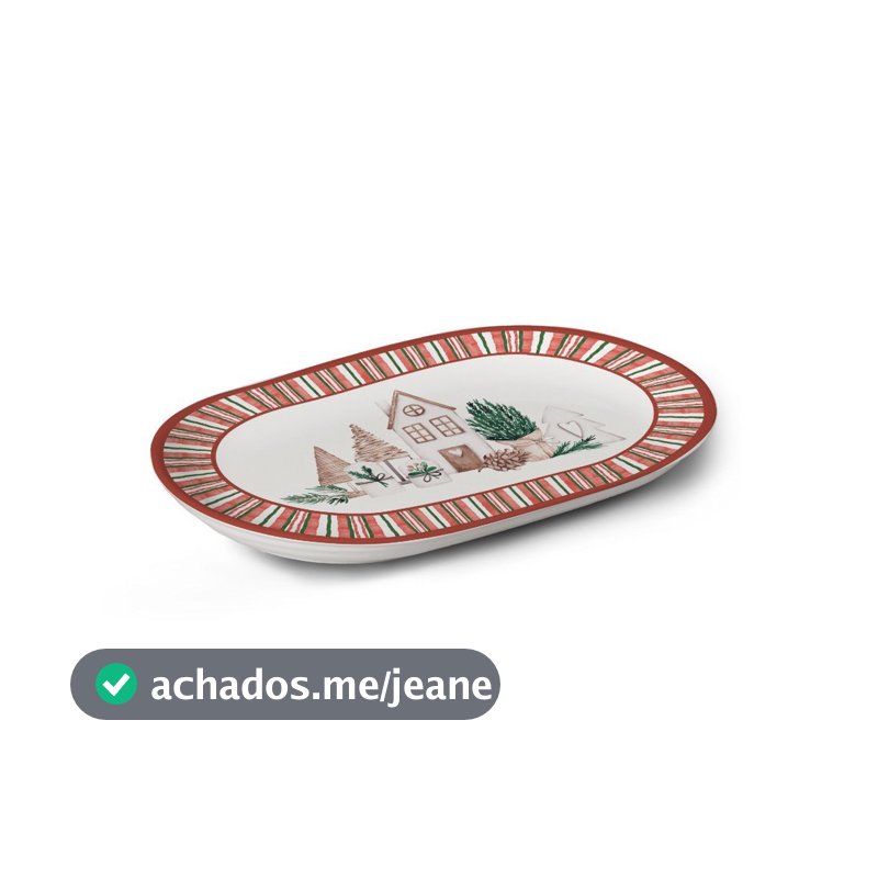 Travessa Encanto Natalino Servir Natal Cerâmica Alleanza