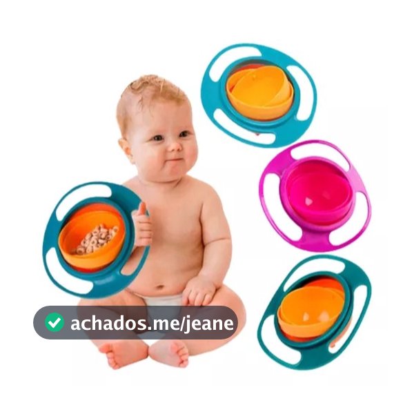 Potinho Prato Mágico Giratório 360° Infantil Gyro Bowl