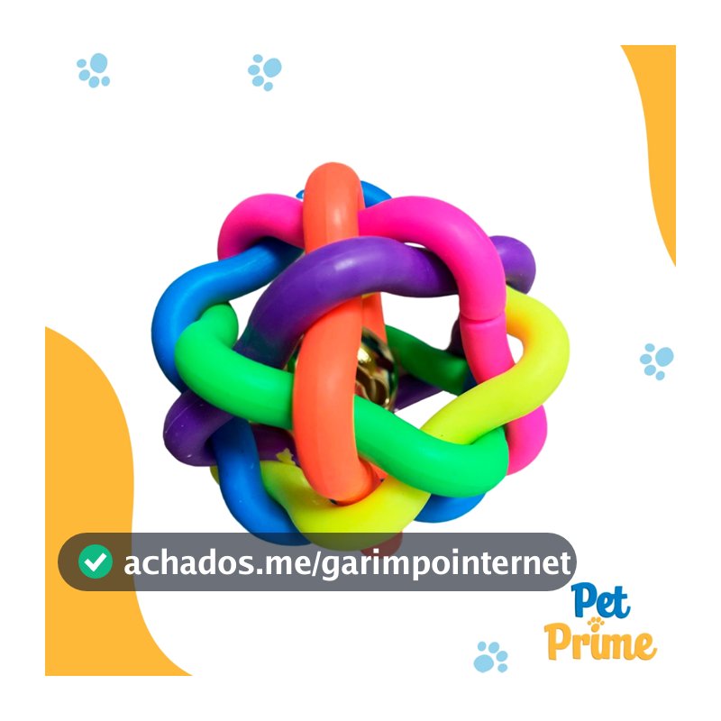 Bola Mordedora para Cachorro com Guizo Brinquedo Interativo para Cães e Gato Pet Prime