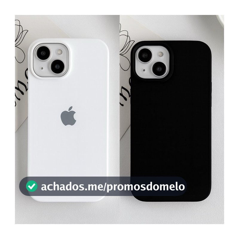 Capa Capinha Silicone Aveludada Premium PRETO BRANCO Para IPhone 13 XR/11/13/14/15//16/16Promax/plus