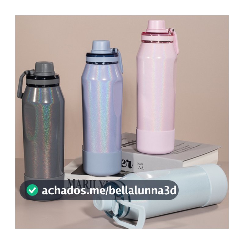 Garrafa Térmica Inox 650ml 950ml Fitness Academia Esportiva Personalizada Bebida Quente e Fria Hydra