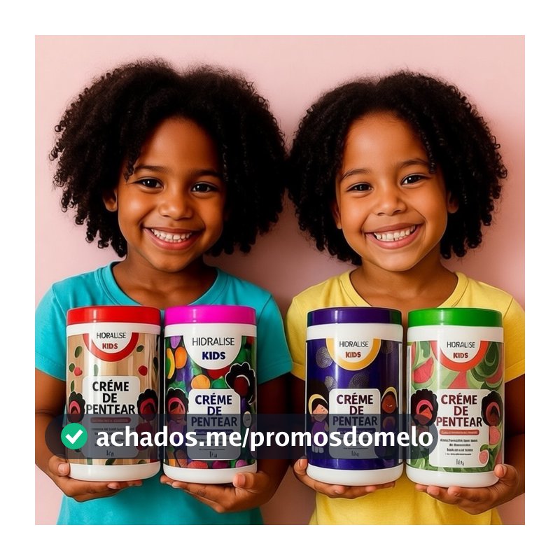 POTE De Creme para Pentear 1KG infantil Cachos Sem Frizz Hidralise Definição Finalizador hidratação crespo Kids