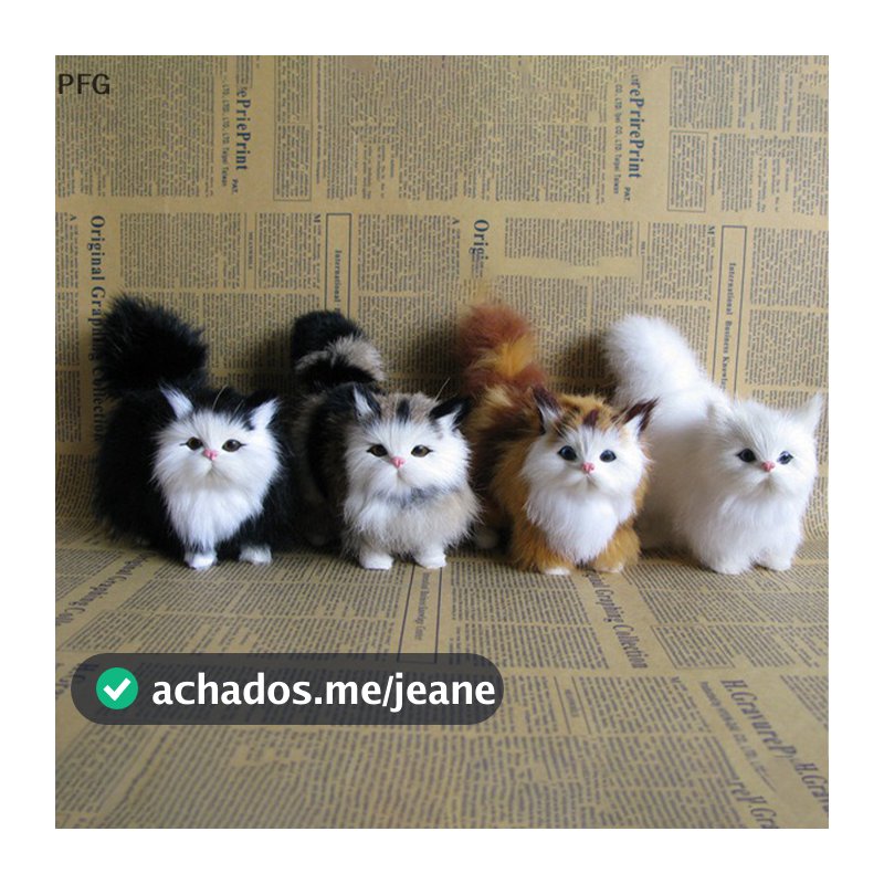 PFG Bonito Simulação Brinquedos De Pelúcia Macio Gatinho Modelo Falso Animais Realistas Para Crianças Meninas Aniversári