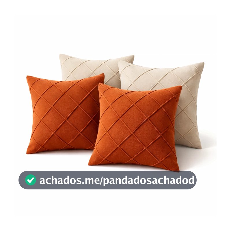 Kit 4 Capas de Almofada 40x40 Suede Luxo Decorativa para Sofá Sala Quarto Macia com Zíper