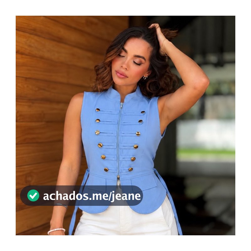 Blusa Feminina com Zíper Frontal, Botões  – Tecido Sensorial Moda Feminina Tendencia Verao
