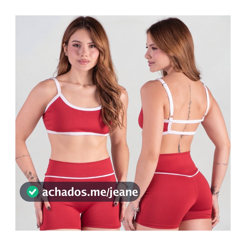 Conjunto Feminino Academia Top E Shorts Com Elástico No Cós Para Treino Alças Reguláveis