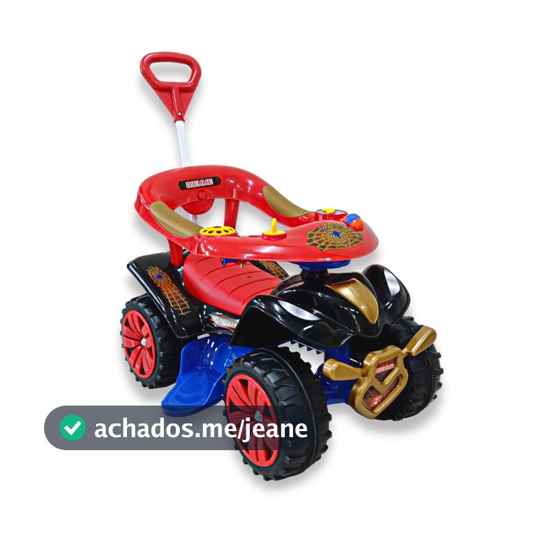 Andador Infantil Spider Car Com Haste Direcionável e Buzina Eletrônica