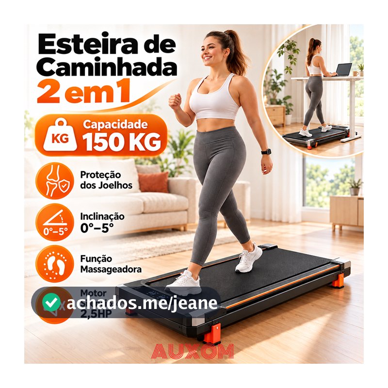 Esteira Elétrica Compacta com Inclinação 5 Graus Walking Pad Silenciosa para Caminhada Corrida Casa Escritório 150kg