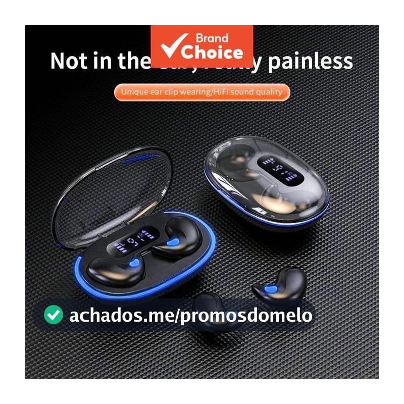 Fones de Ouvido X55 TWS Mini Sleep Sem Fio Bluetooth com Display LED, Som Estéreo HIFI, IPX5 à Prova d’Água e