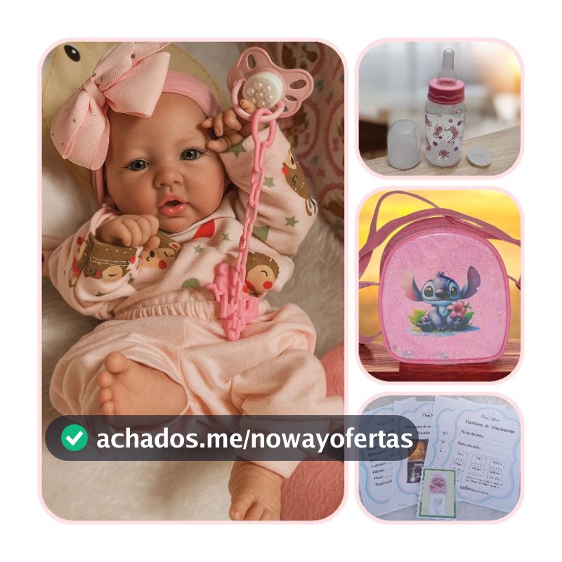 Bebê Reborn Barata 100%  Silicone Realista  + Bolsinha do Stitch + Enxoval Completo ( Pode Dar banho)