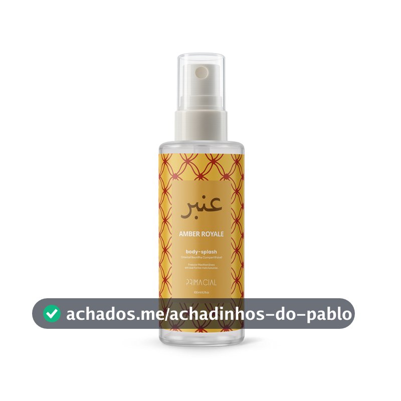BODY SPLASH FEMININO ARABE AMBER ROYALE 100ML - PRIMACIAL PERFUME ORIENTAL