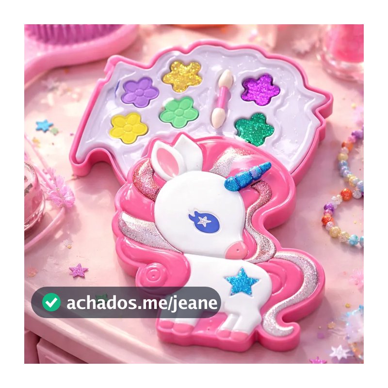 Kit Maquiagem Infantil Completo Com Nécessaire Maleta Unicórnio Menina