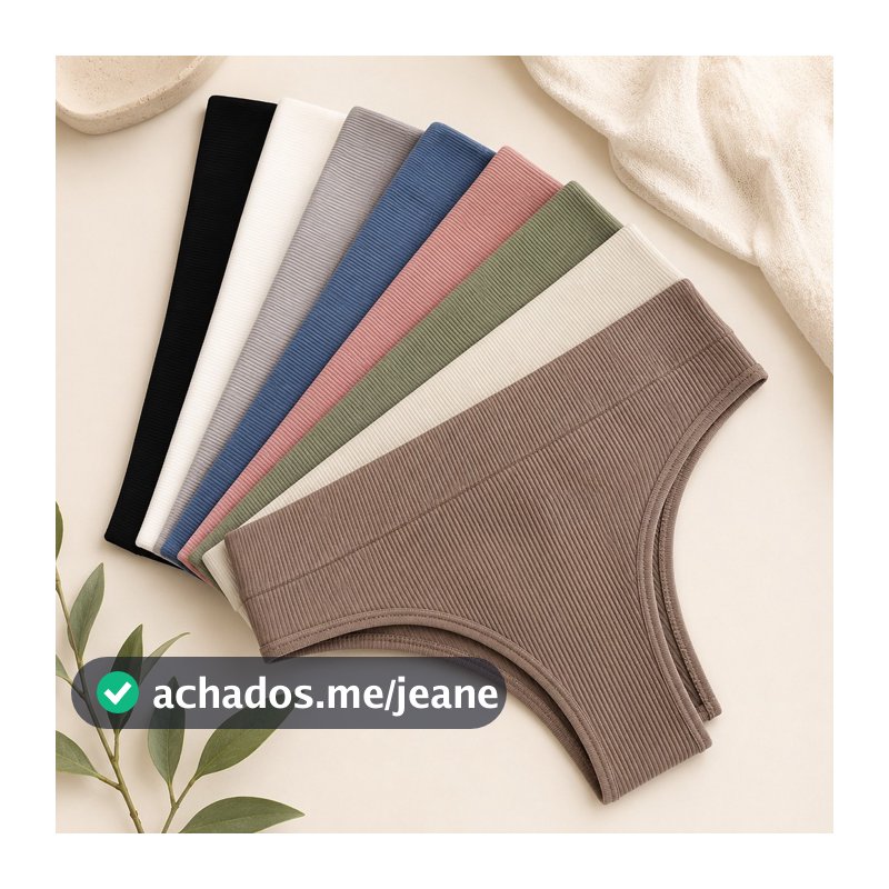 kit ate 10 Calcinhas Canelada Poliamida Premium Importada Fio ou Conforto