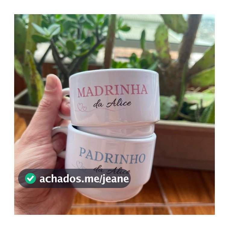 Modelo 2 | Xícara Porcelana Padrinho e Madrinha de criança, crisma, batismo 150ml com nome
