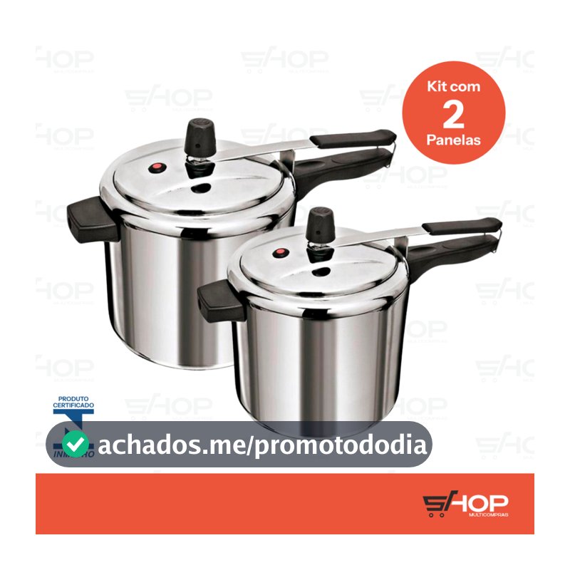 KIT Panela de Pressão ASJ KIT 1UN PANELA POL 2,5 LTS + 1UN PANELA POL 4,5LTS