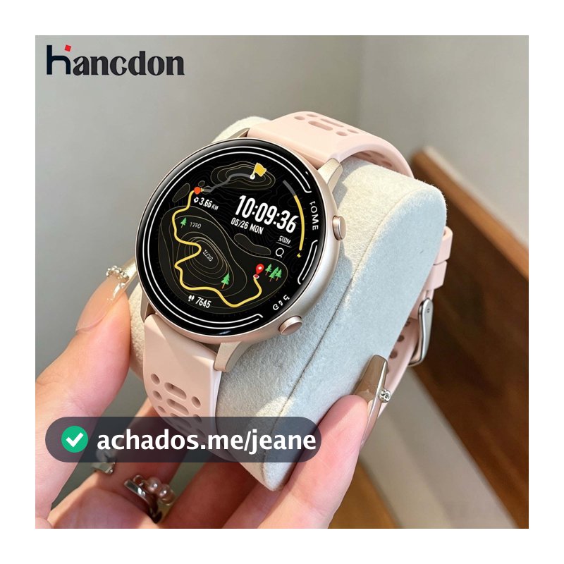 relógio smartwatch feminino/masculino Hancdon KC100 GPS 1.39''HD 100+ esportes Voz com AI IP68 à Prova d'Água