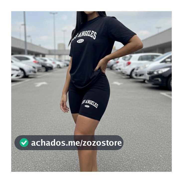 Conjunto feminino Blusão bermuda legging camiseta feminina short legging conjunto academia blusão Califórnia brookilin
