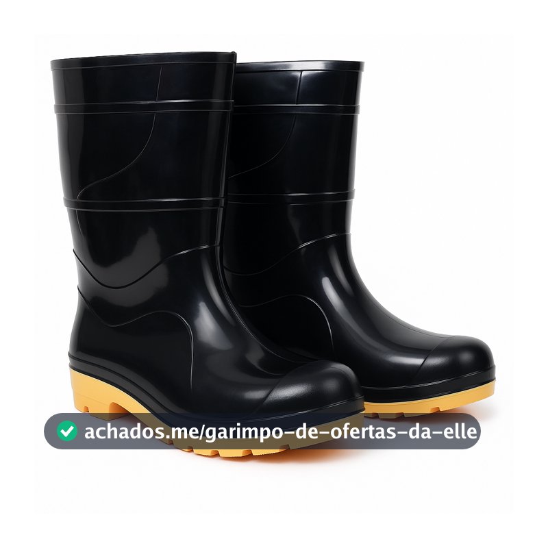 Bota Borracha Galocha Cano Medio PVC Impermeável Antiderrapante Cartom