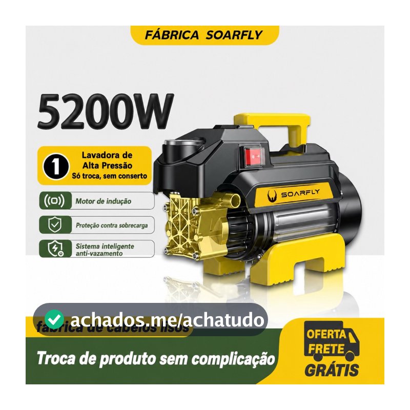 Soarfly 4800W Máquina de lavar carro de alta pressão Máquina de lavar portátil multifuncional doméstica