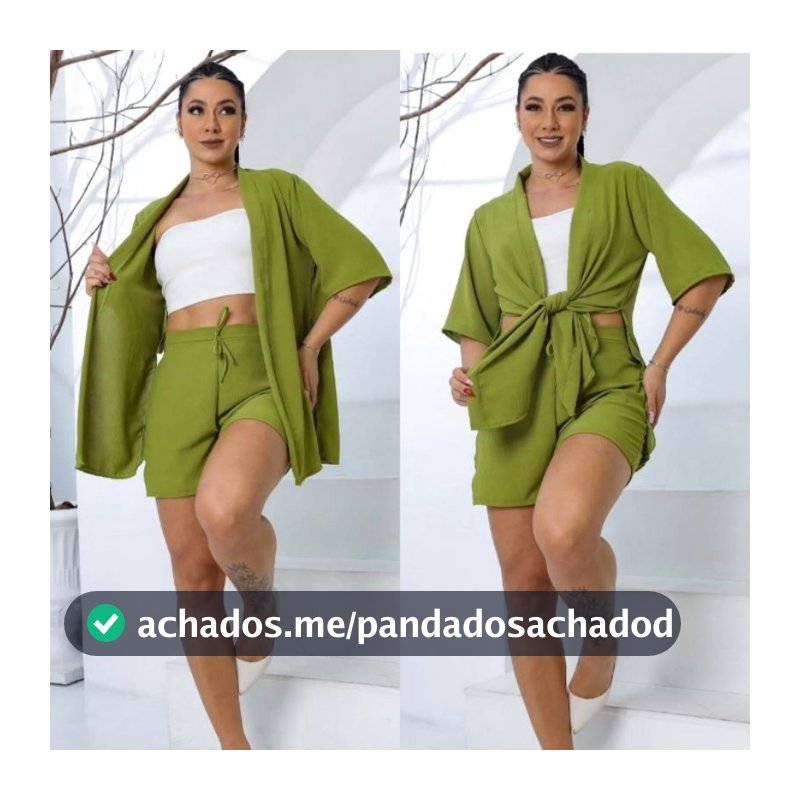 Conjunto feminino kimono 2 peças kimono e short
