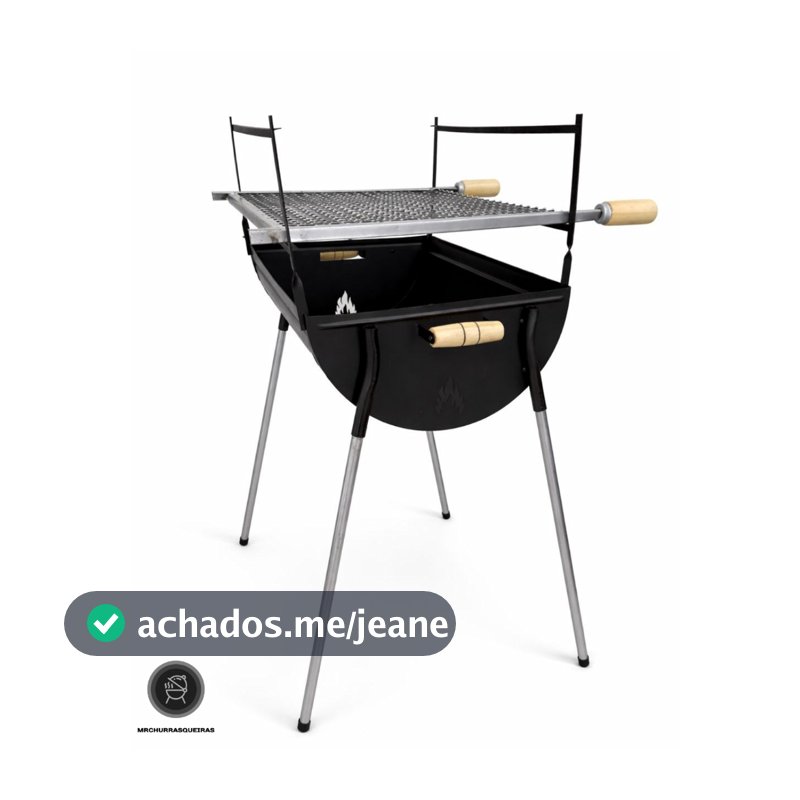 Churrasqueira Portátil 50x40 com Grelha Ajustável, Acampamento e Churrasco