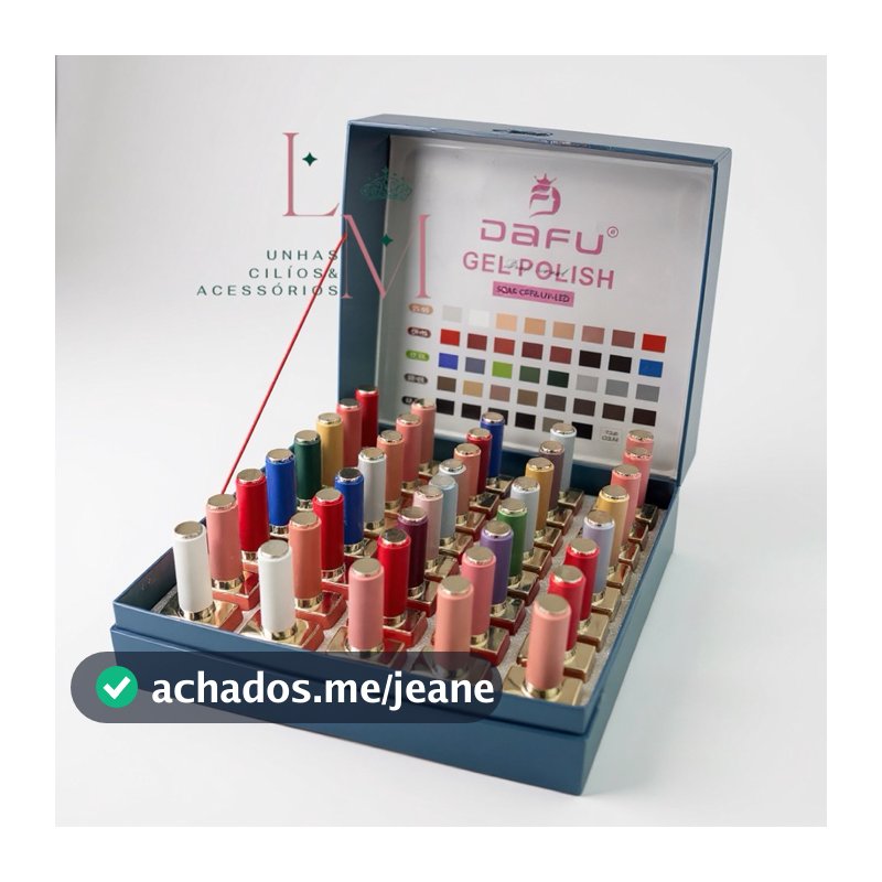 Kit 38 Esmaltes em Gel Dafu Sem Hema Sem TPO Alta Pigmentação Manicure Nail Designer 12ml