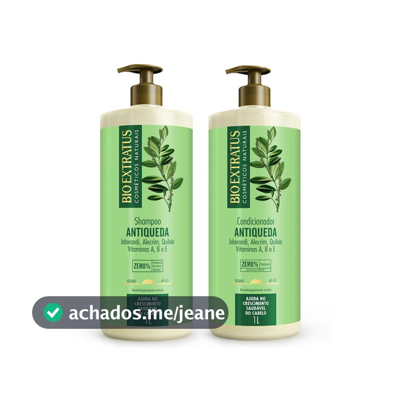 Kit Jaborandi Shampoo e Condicionador Bio Extratus 1L Antiqueda e Crescimento