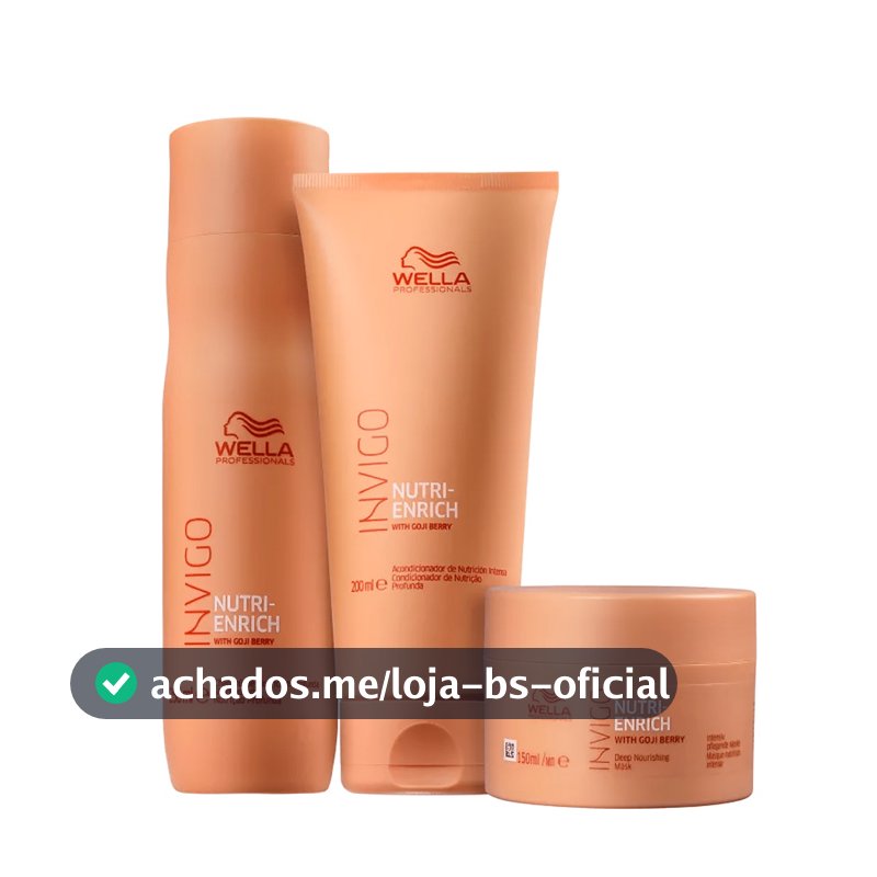 Kit Invigo Enrich Shampoo 250ml, Cond 200ml e Másc 150ml - Wella