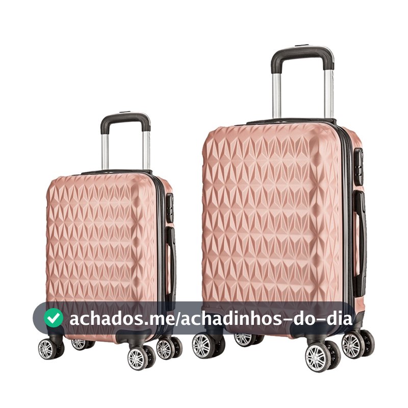 CONJUNTO MALA DE VIAGEM MÉDIA E GRANDE EM ABS C/ RODINHAS 360º - EAGLE