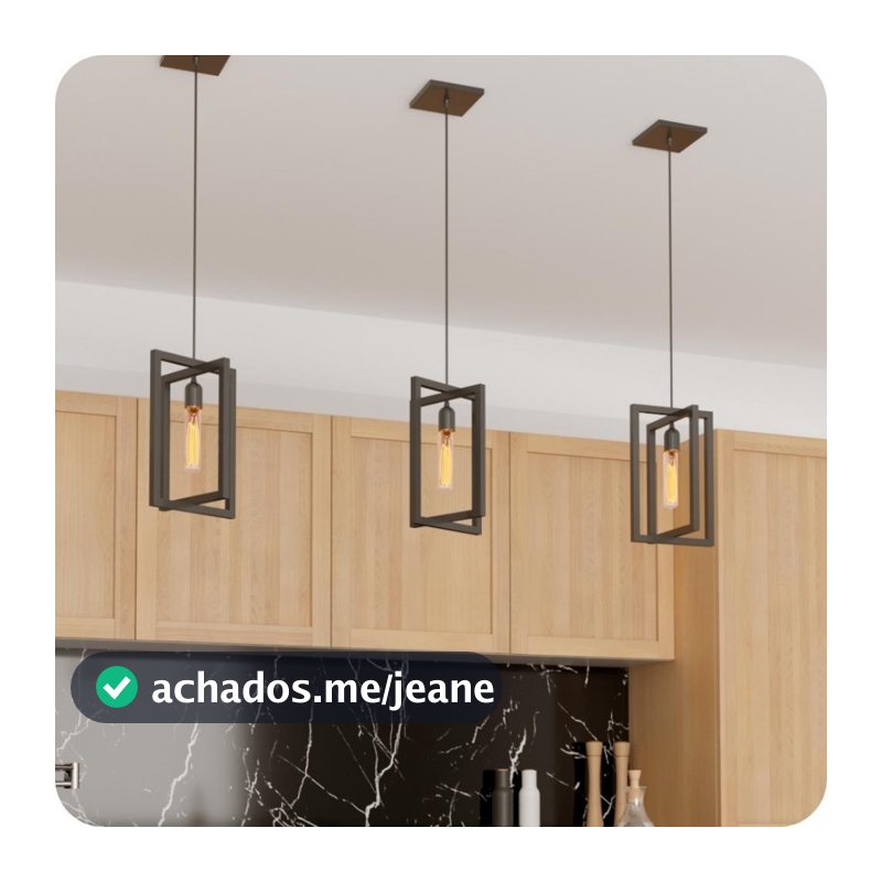 kit 3 Pendentes Luminária Moderna Industrial Preto