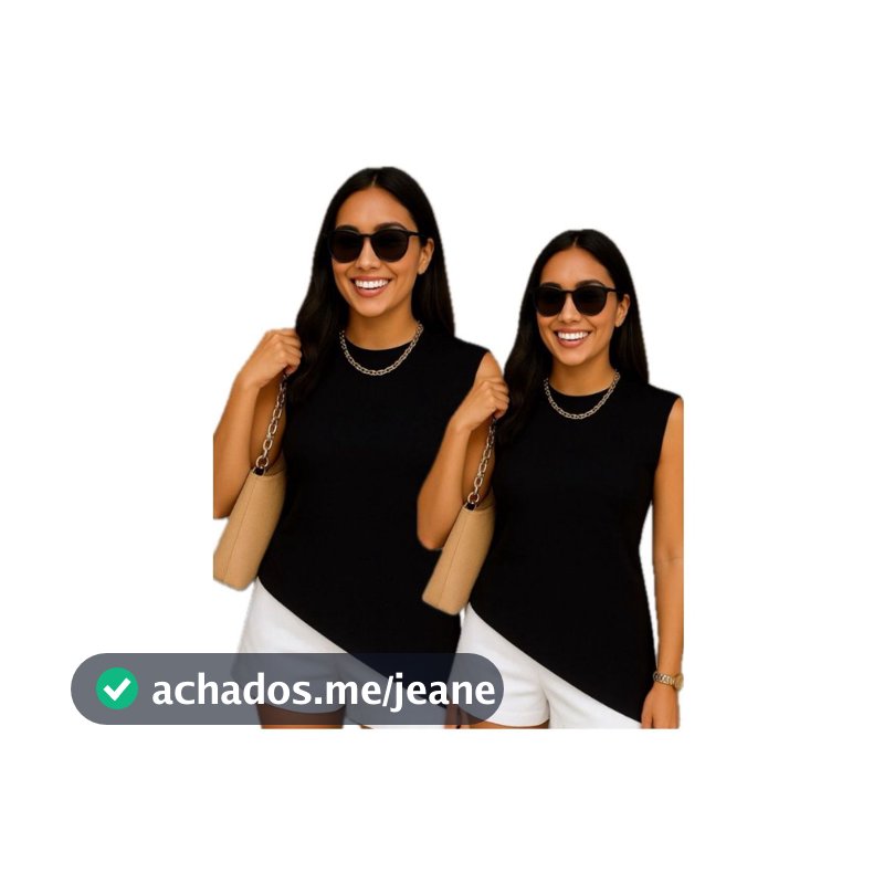 Kit 2 Peças Blusa Assimétrica 100% algodão - Promoção