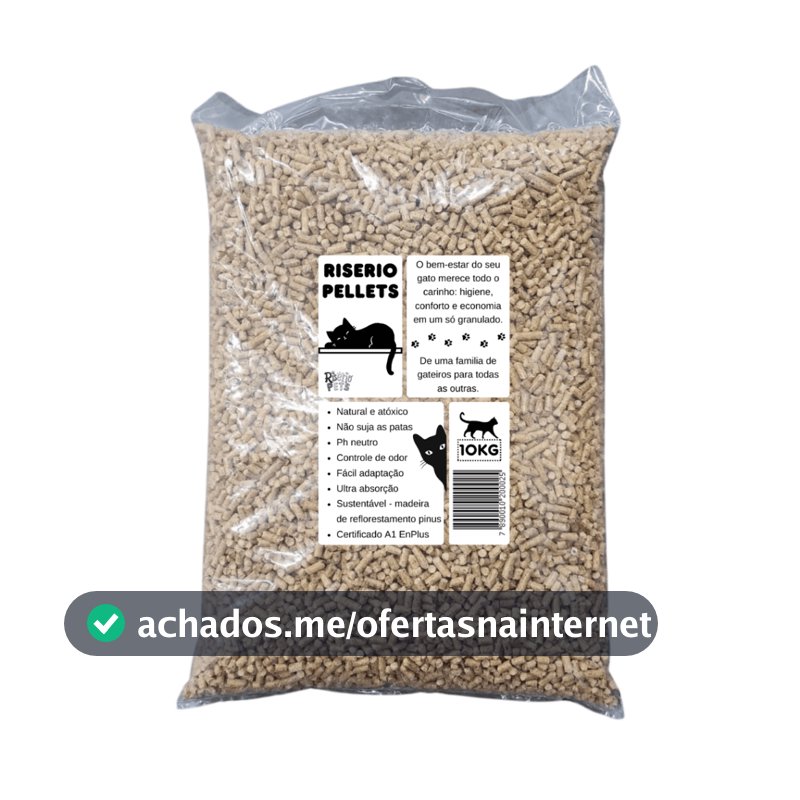 Areia Granulado De Madeira Pinus Premium Certificada 10kg Gatos, Coelhos e Roedores