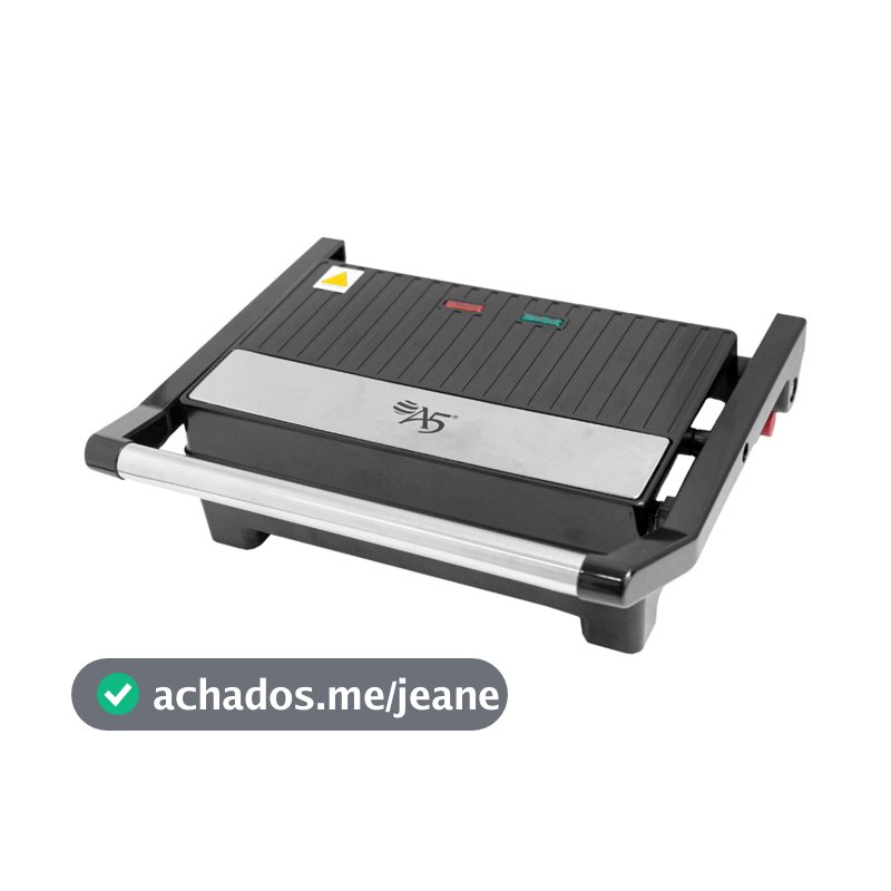 Sanduicheira Grill Elétrico Antiaderente Inox 220V Prático