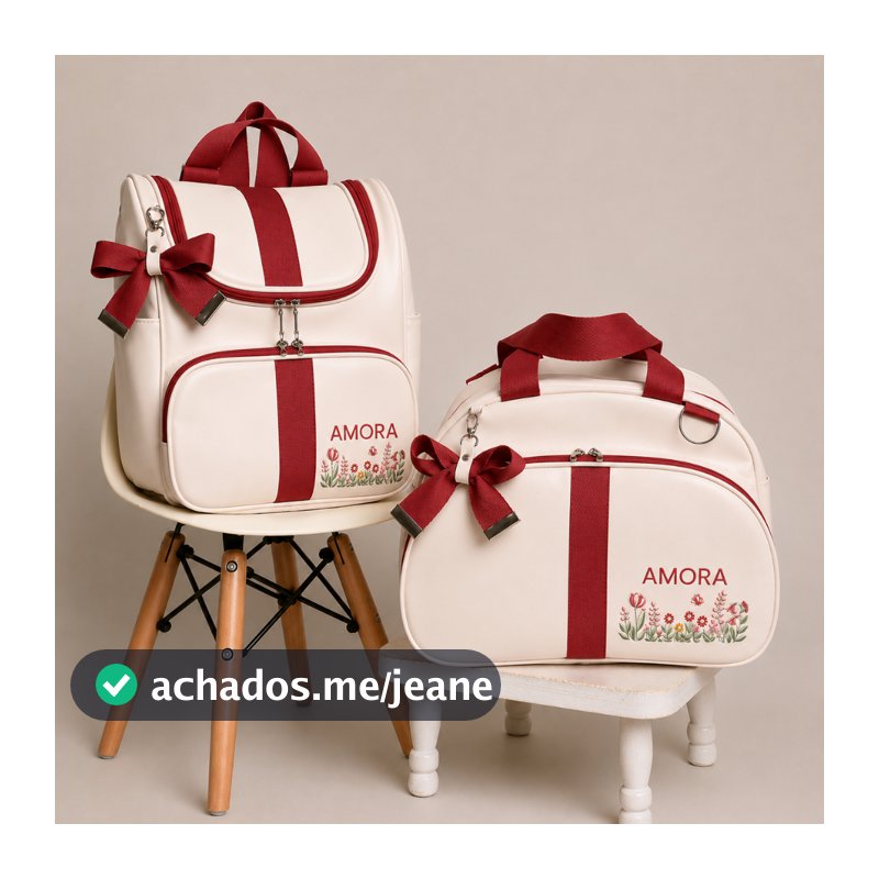 Kit Bolsa Maternidade Impermeável E Térmica Hunter Luxo 2 Peças  | Mochila Maternidade Grande Premium Amora Baby